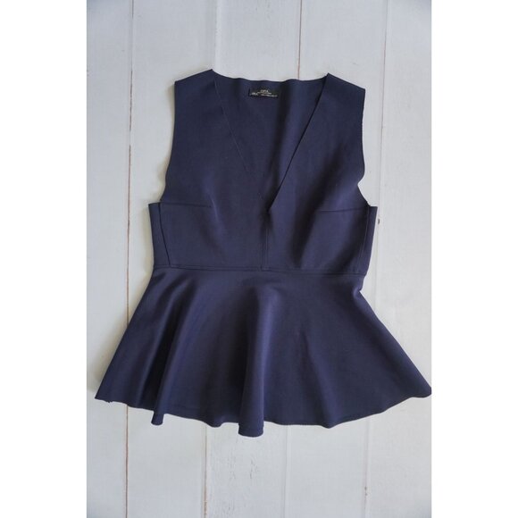 Zara Tops - Zara Women Navy Peplum Top – Size S